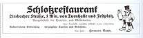 1910 Schlo�restaurant Anzeige k.